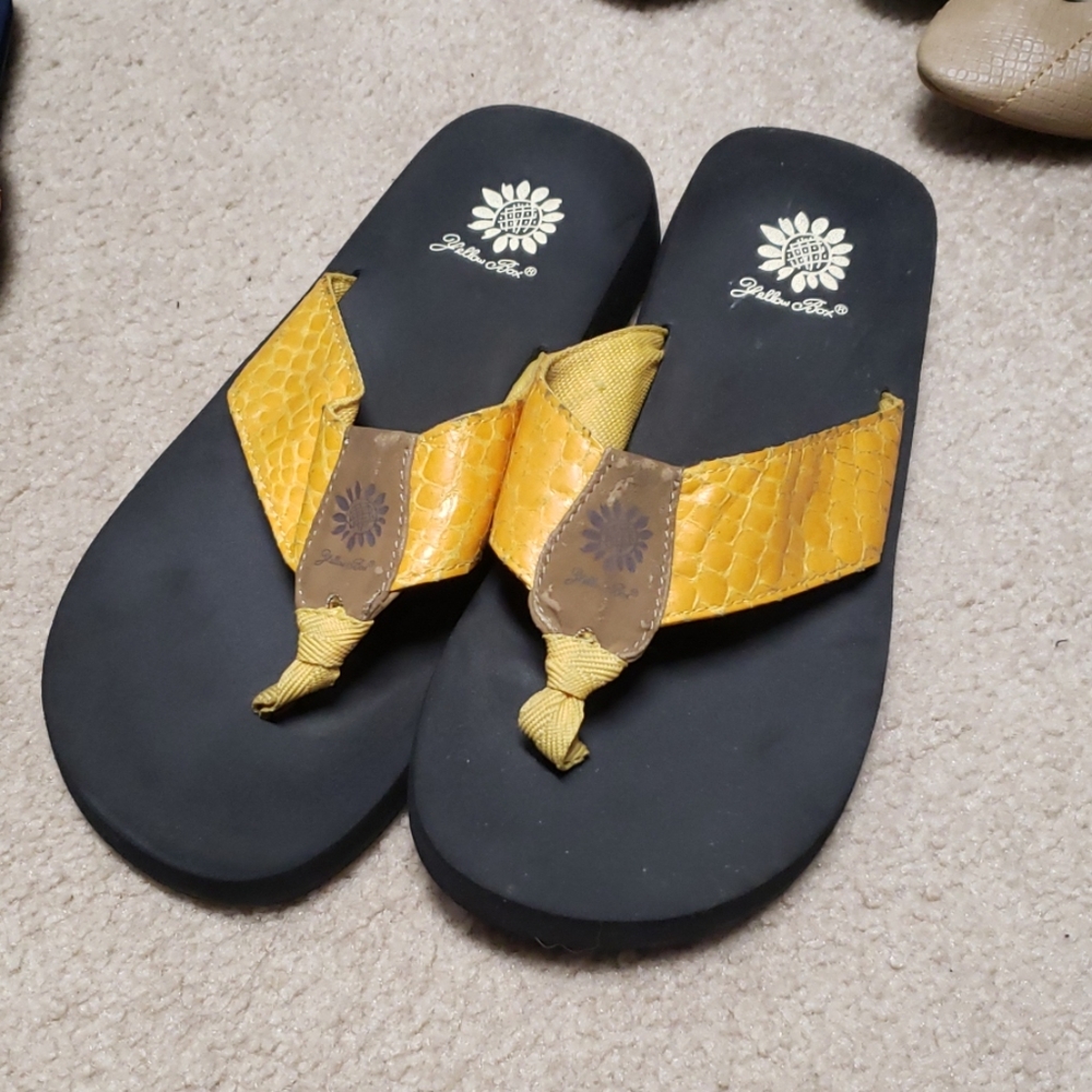 Yellow Box flip flops